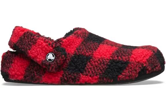 crocs classic cozzzy slipper buffalo check red – Crocs Slides Collection for All-Day Comfort