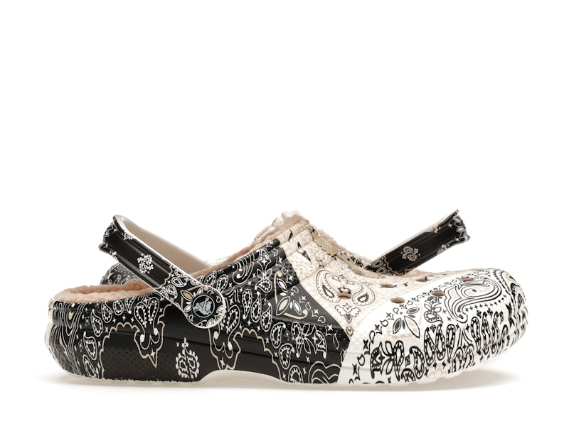 crocs classic fleece lined clog bandana black white chai – Crocs Slides Collection for All-Day Comfort