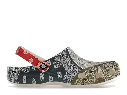 crocs classic fleece lined clog bandana white red blue green – Crocs Slides Collection for All-Day Comfort