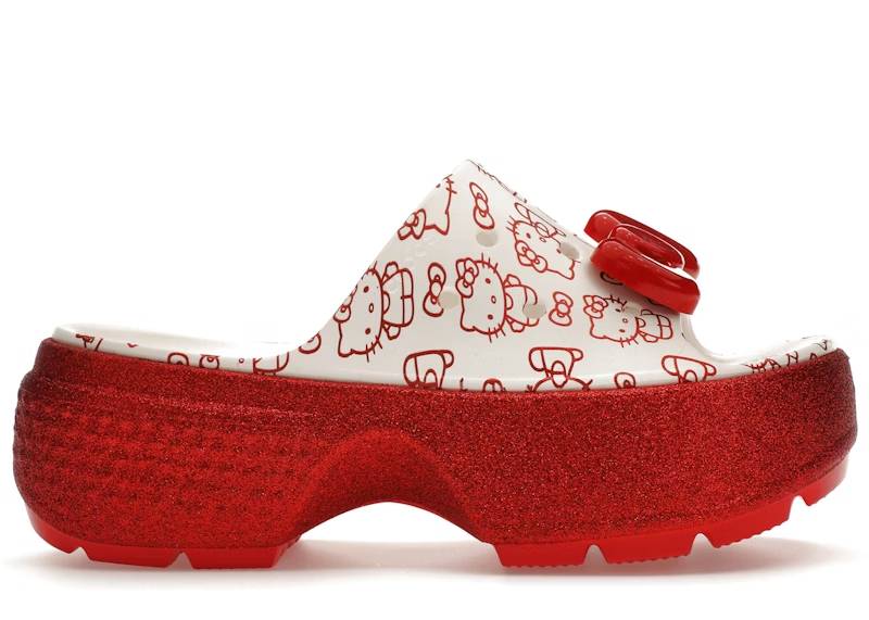 crocs stomp slide hello kitty 50th anniversary red glitter – Crocs Slides Collection for All-Day Comfort